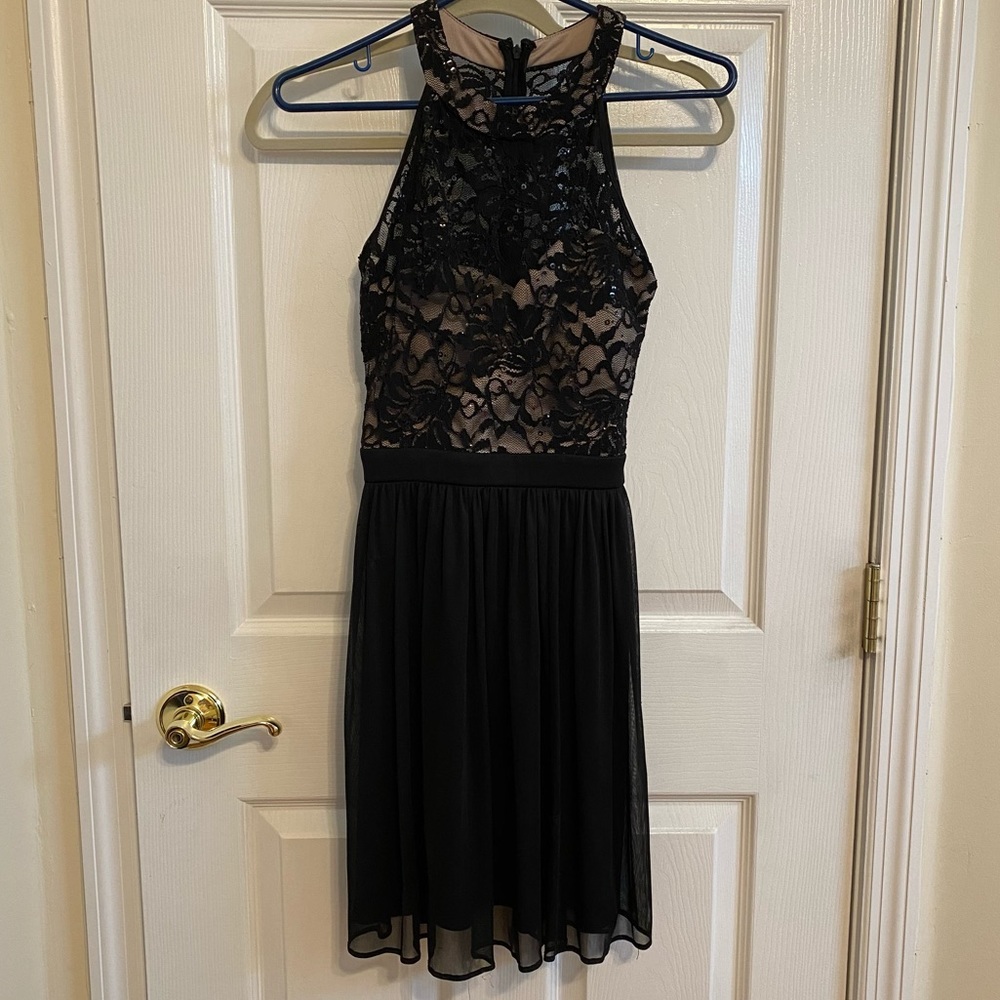 Black seethrough dress